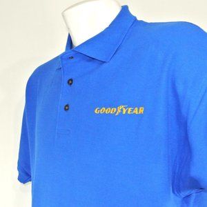 GOODYEAR Tire Auto Employee Uniform Men's Blue Polo Shirt Size L Large